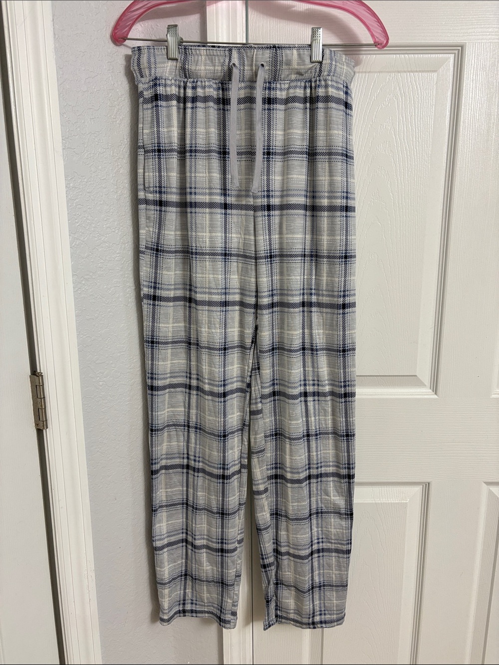 George Men's Plaid Sweatpants — Blue & White